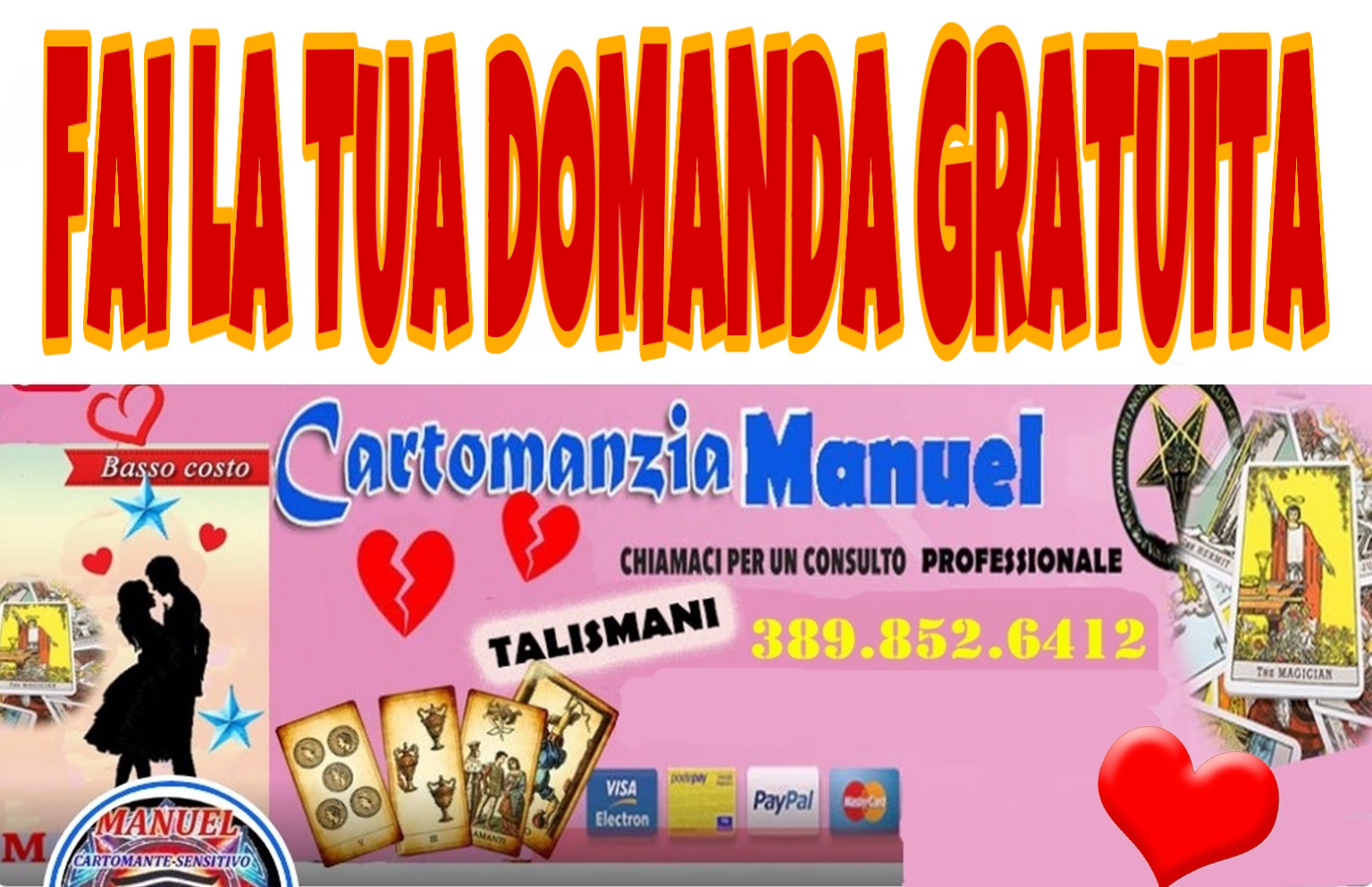 Cartomanzia italia -  per sapere di  te e per conoscere chi ti sta intorno